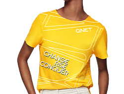 her QNET Change Rise Conquer Tee - Aspen Gold