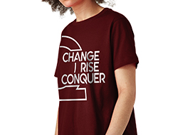 her QNET Change Rise Conquer Tee - Jester Red