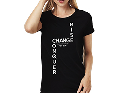 her QNET Change Rise Conquer Tee - True Black