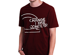 his QNET Change Rise Conquer Tee - Jester Red 