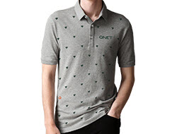 his QNET BEE Polo - Drizzle Grey