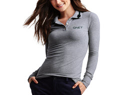 her QNET Classic ME Long Sleeve Polo - Drizzle Grey