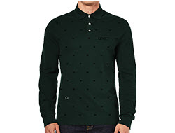 his QNET BEE Long Sleeve Polo - Treetop Green